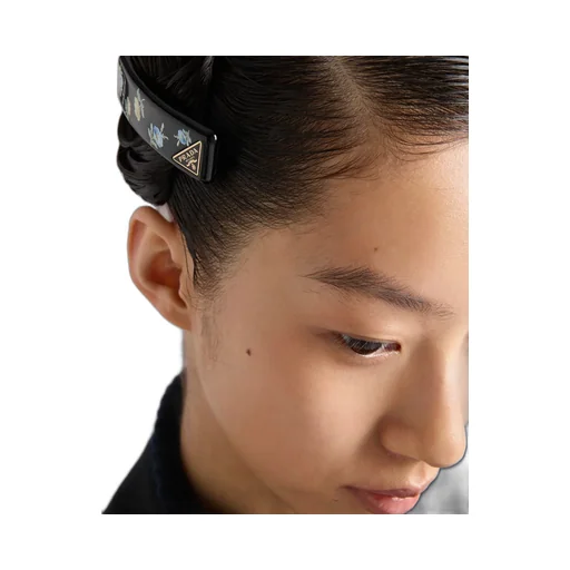 Plexiglas And Metal Hair Barrettes