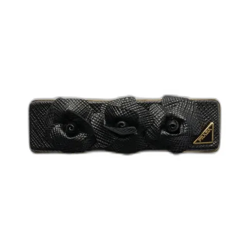 Saffiano Leather And Metal Hair Clip