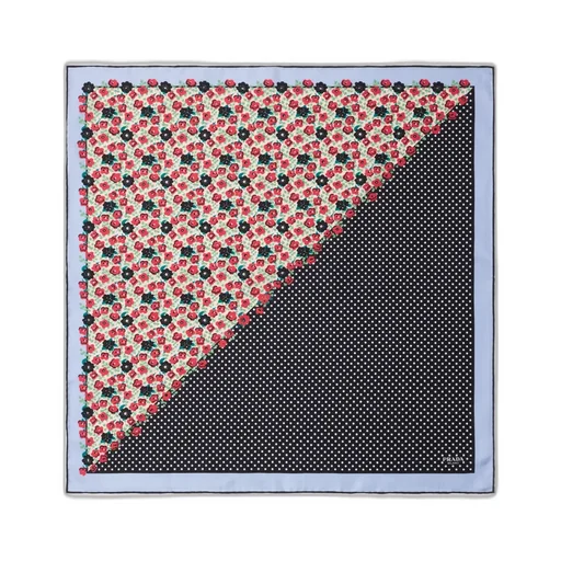 Printed Silk Twill Scarf, 55 X 55 Cm