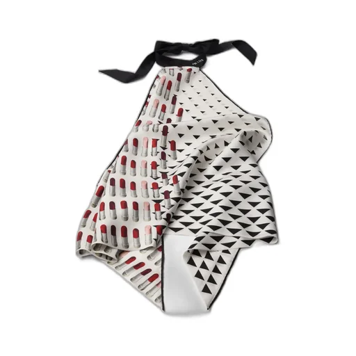 Printed Silk Twill Halter Top