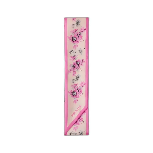 Printed Silk Twill Skinny Scarf