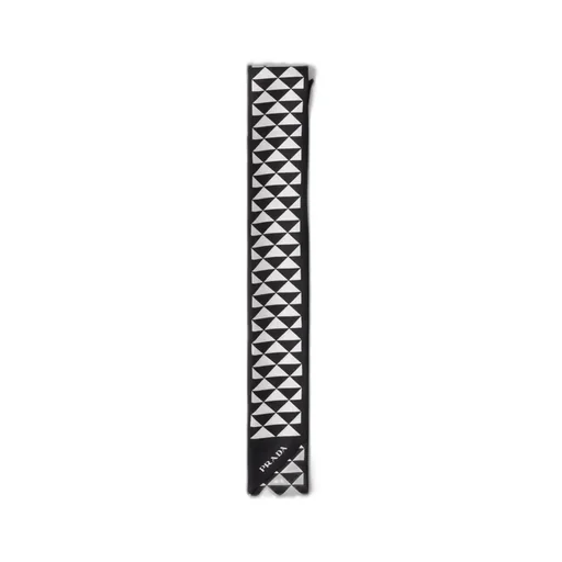 Printed Silk Twill Skinny Scarf