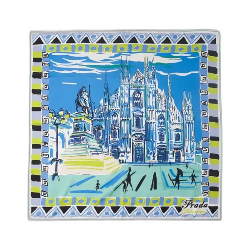 Pittoresque Milan Print Silk Foulard 90X90