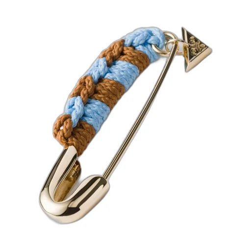 Metal Safety Pin Brooch