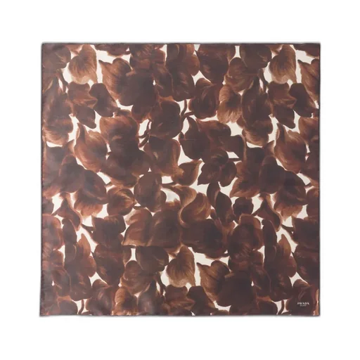 Printed Silk Shantung Scarf 65X65