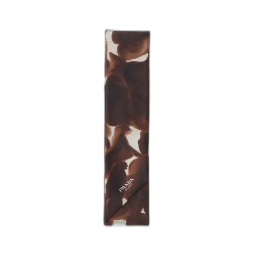 Printed Silk Shantung Skinny Scarf