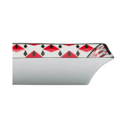 Large Square Porcelain Catchall Tray - Vienna Red
