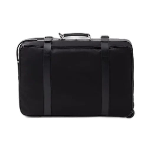 Small Re-Nylon And Saffiano Leather Suitcase