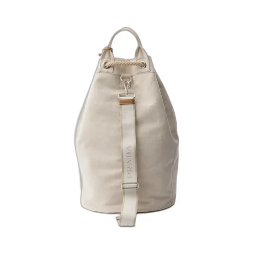 Linen Blend Drawstring Duffel Bag