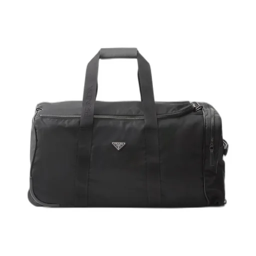 Re-Nylon And Saffiano Leather Trolley