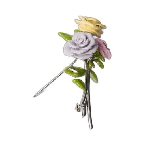 Enameled Metal Brooch