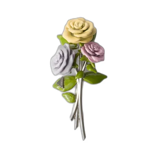 Enameled Metal Brooch