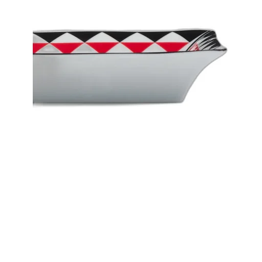 Large Square Porcelain Catchall Tray - Triangles