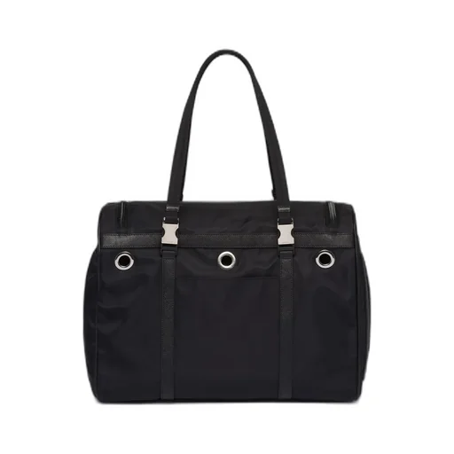Re-Nylon And Saffiano Leather Pet Bag