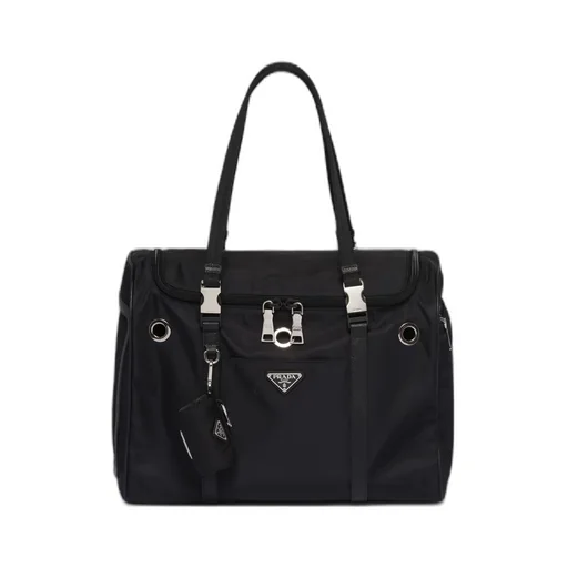 Re-Nylon And Saffiano Leather Pet Bag