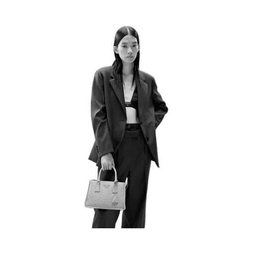 Small Prada Galleria Ostrich Leather Bag