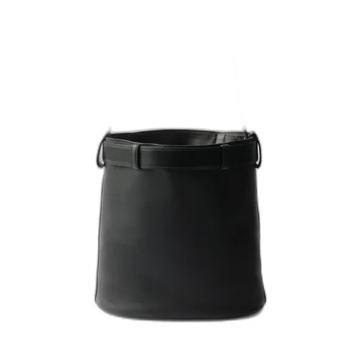 Prada Buckle Leather Bucket Bag With Belt