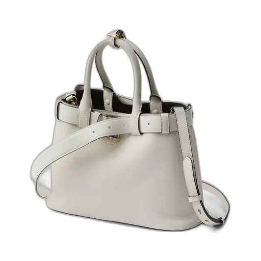 Prada Buckle Small Leather Handbag With Belt