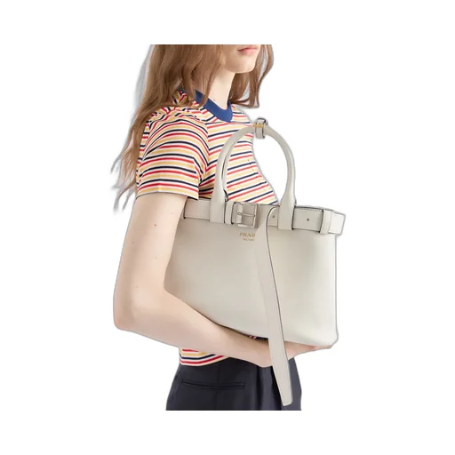 Prada Buckle Small Leather Handbag With Belt