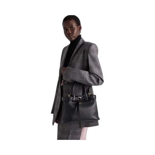 Prada Buckle Small Leather Handbag With Belt