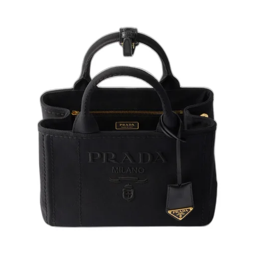 Prada JardiniÈRe Small Cotton Canvas Handbag