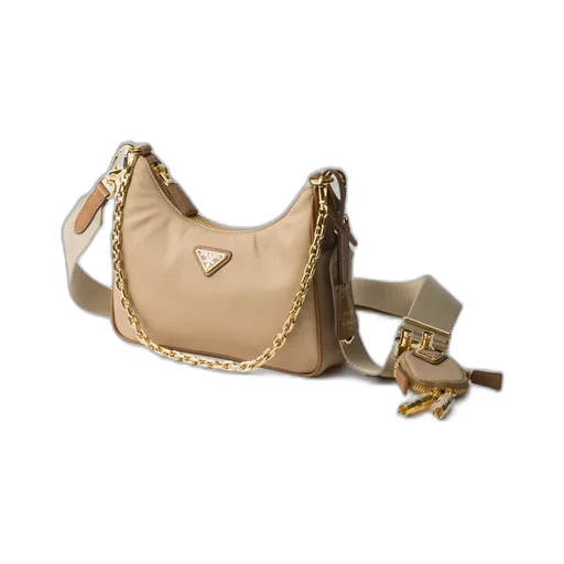 Prada Re-Edition 2005 Re-Nylon And Saffiano Leather Bag With Charm