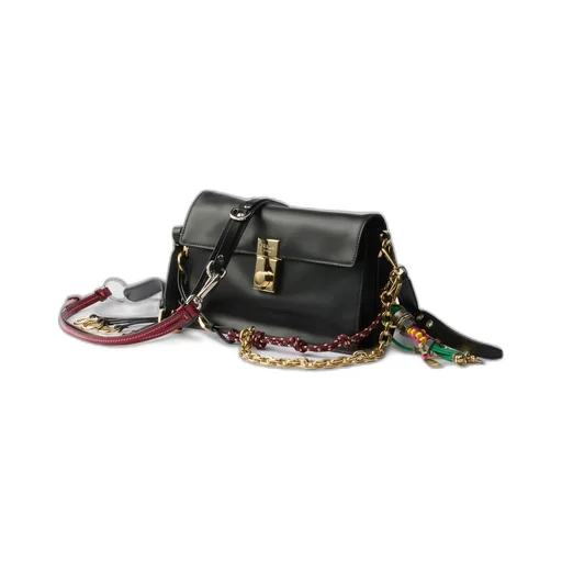 Prada Soft Sound Small Leather Shoulder Bag With Charms