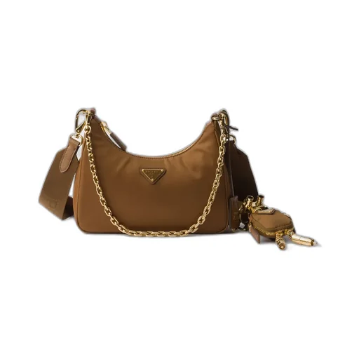 Prada Re-Edition 2005 Re-Nylon And Saffiano Leather Bag With Charm