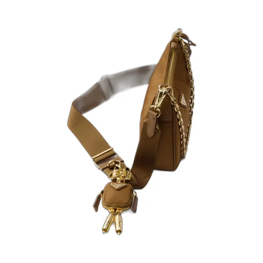 Prada Re-Edition 2005 Re-Nylon And Saffiano Leather Bag With Charm