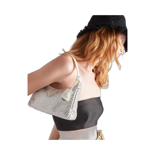 Prada Re-Edition Satin Mini-Bag With Crystals
