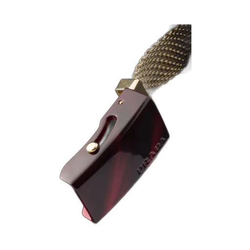 Prada Buckle Leather Bucket Bag With Jeweled Belt