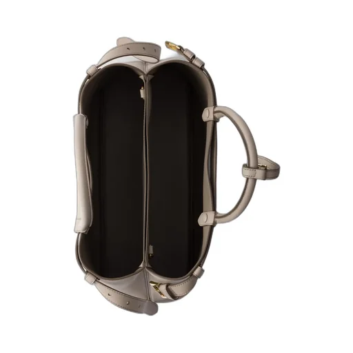 Prada Buckle Medium Leather Handbag With Double Belt
