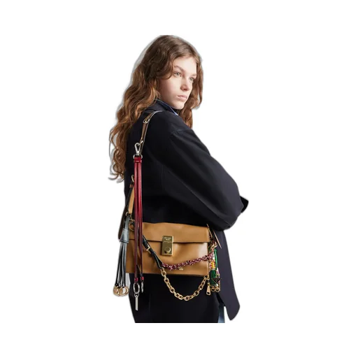 Prada Soft Sound Small Leather Shoulder Bag With Charms
