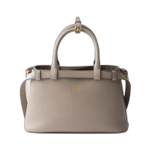 Prada Buckle Small Leather Handbag With Double Belt