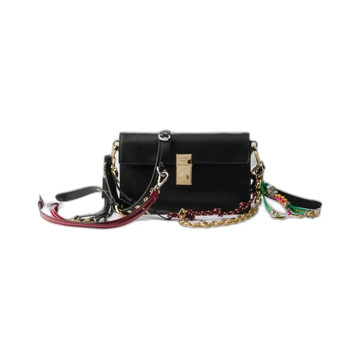Prada Soft Sound Small Leather Shoulder Bag With Charms
