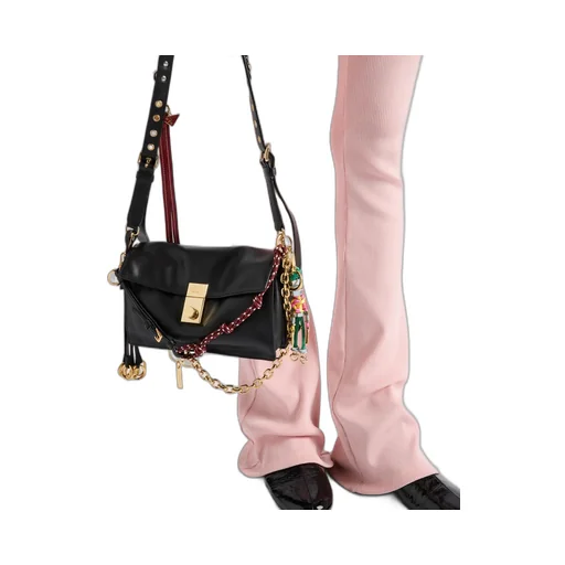Prada Soft Sound Small Leather Shoulder Bag With Charms
