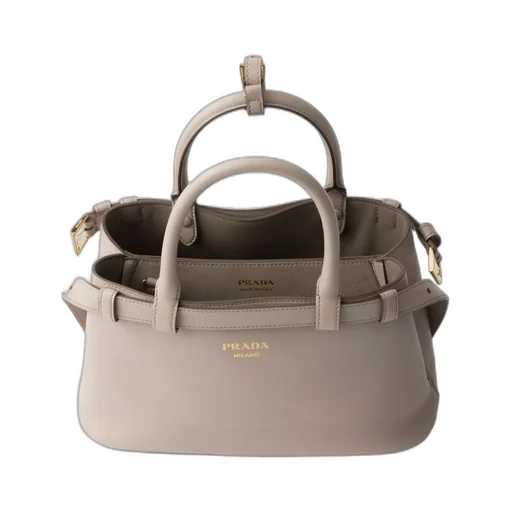 Prada Buckle Small Leather Handbag With Double Belt