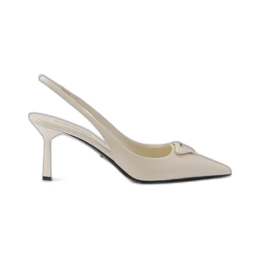 Saffiano Patent Leather Slingback Pumps