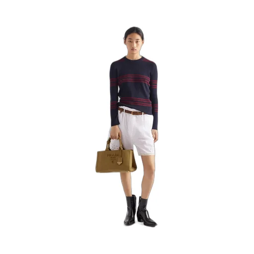 Prada JardiniÈRe Large Cotton Canvas Handbag