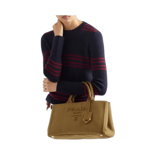 Prada JardiniÈRe Large Cotton Canvas Handbag