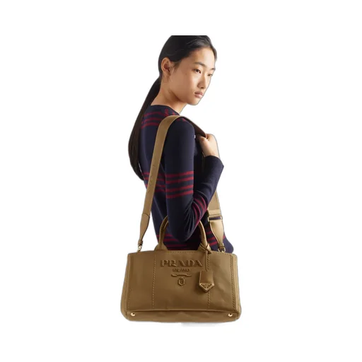 Prada JardiniÈRe Large Cotton Canvas Handbag
