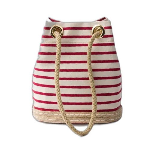 Prada Mariner Small Striped Fabric Bucket Bag