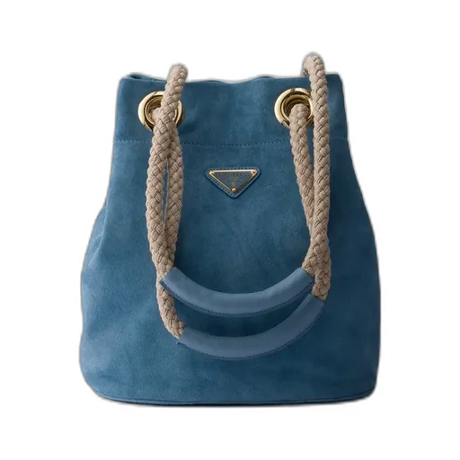 Small Prada Mariner Suede Bucket Bag