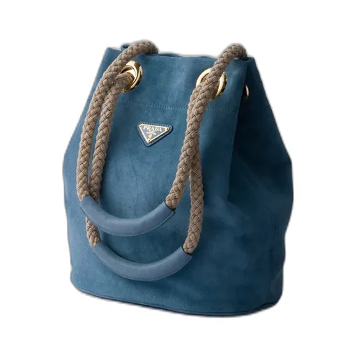 Small Prada Mariner Suede Bucket Bag