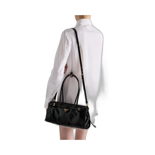 Prada Bonnie Medium Naplak Patent Leather Handbag