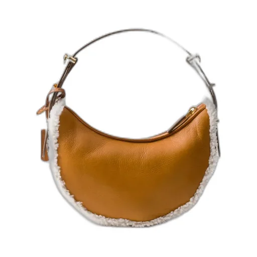 Prada Arqué Small Shearling Shoulder Bag
