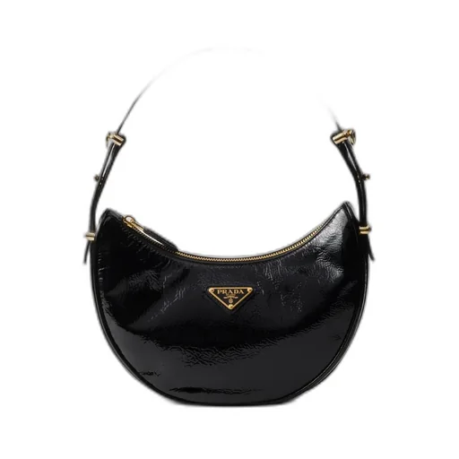 Prada Arqué Naplak Patent Leather Shoulder Bag