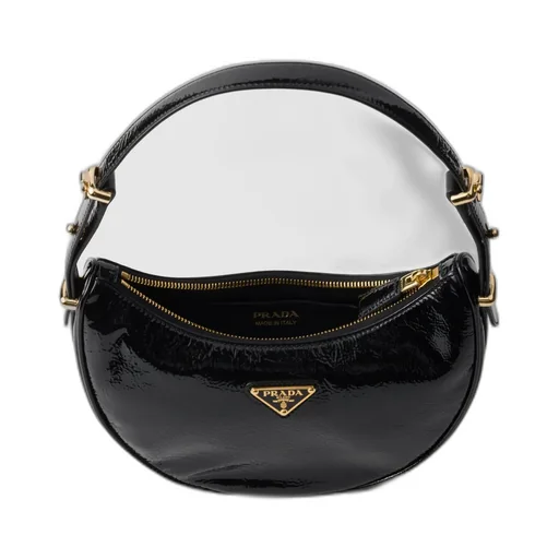 Prada Arqué Naplak Patent Leather Shoulder Bag