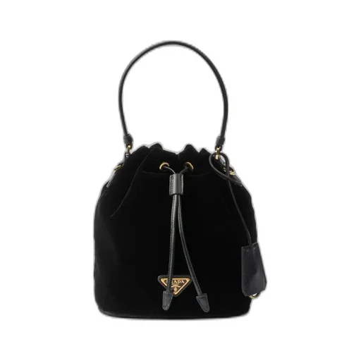 Velvet Mini-Bag With Nappa Leather Details