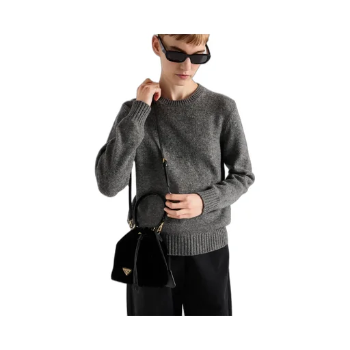 Velvet Mini-Bag With Nappa Leather Details